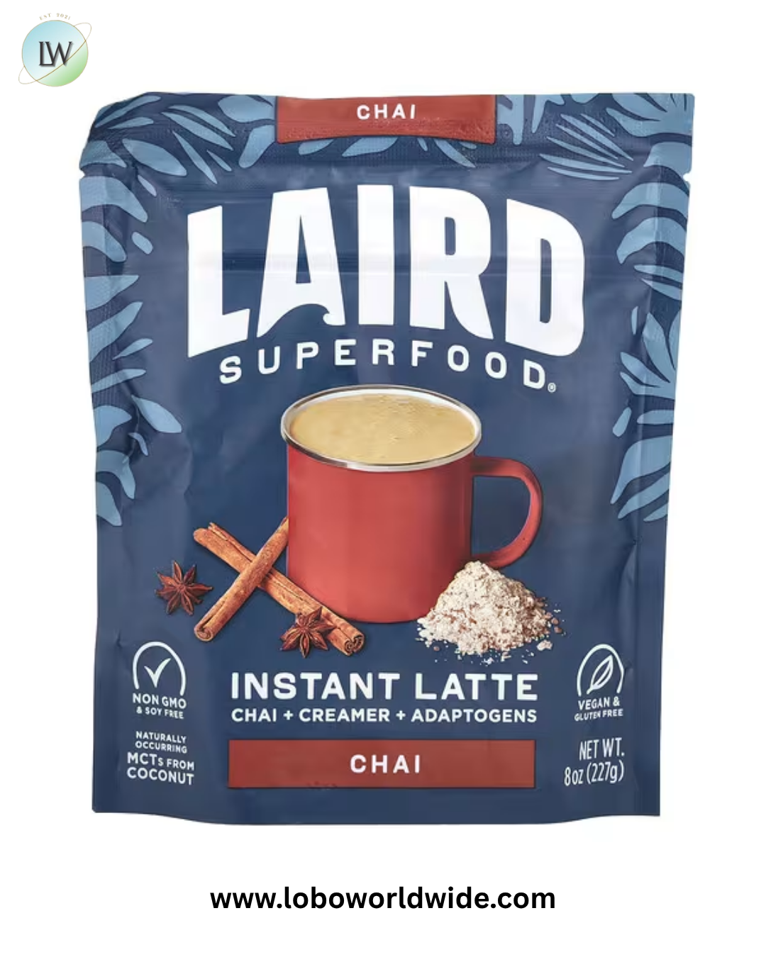 Laird Superfood, Instant Latte, Chai + Creamer + Adaptogens, Chai, 8 oz (227 g)