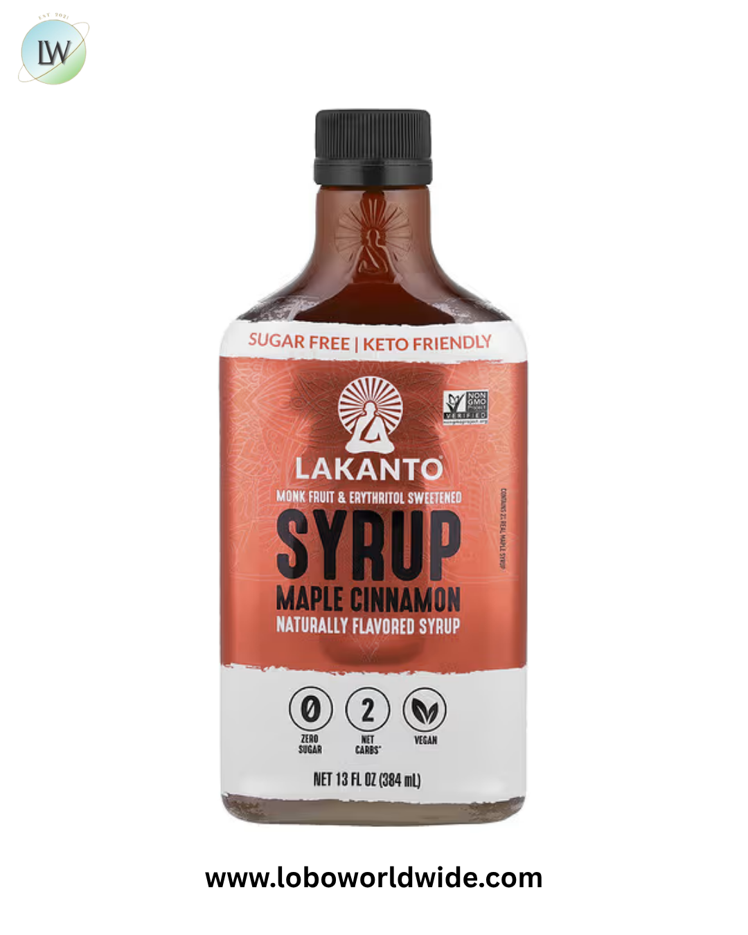 Lakanto, Maple, Monk Fruit & Erythritol Sweetened, 13 fl oz (384 ml)