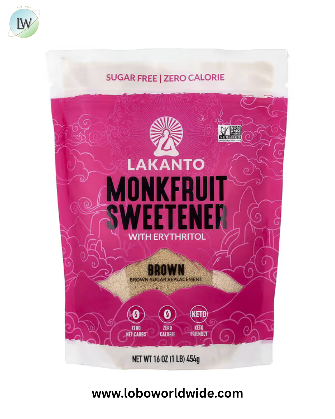 Lakanto, Monkfruit Sweetener with Erythritol, Brown, 16 oz (454 g)