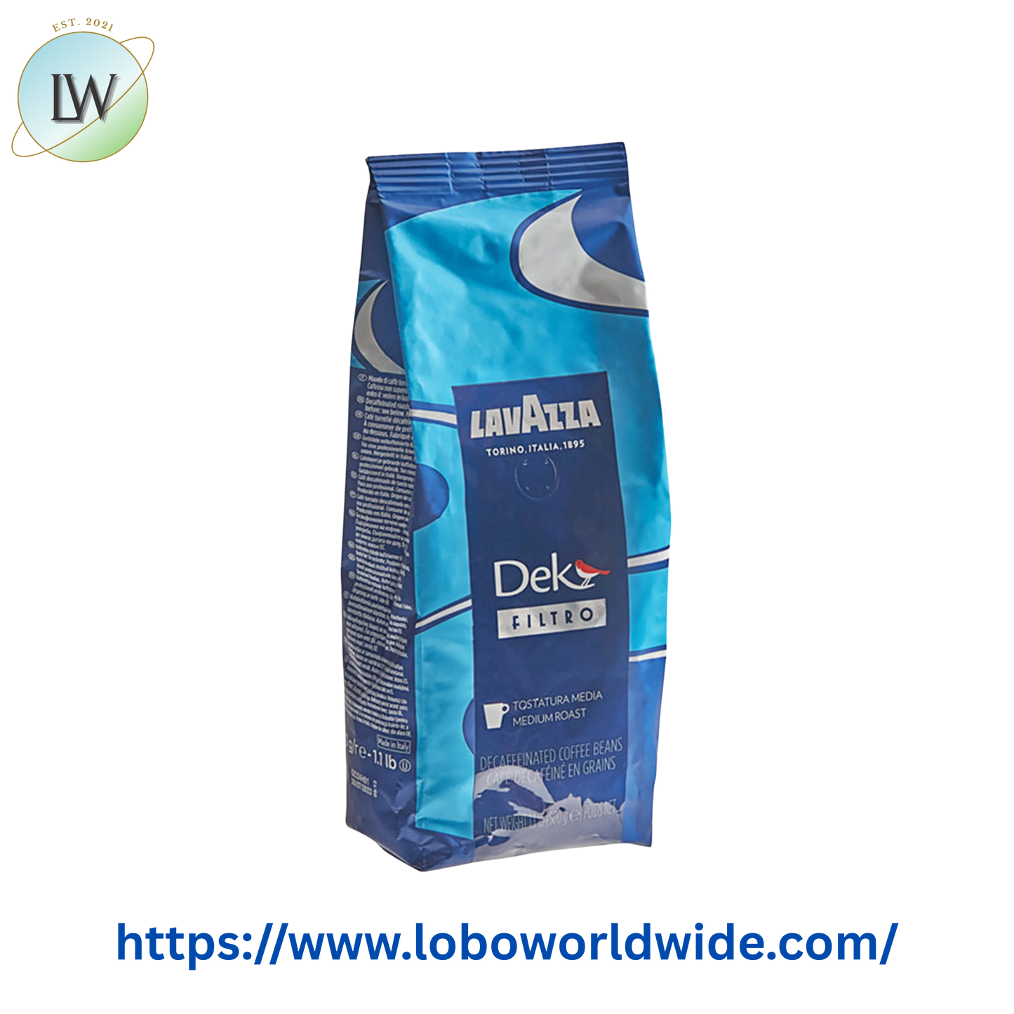 Lavazza Dek Filtro Decaf Whole Bean Filter Coffee 1.1 lb.