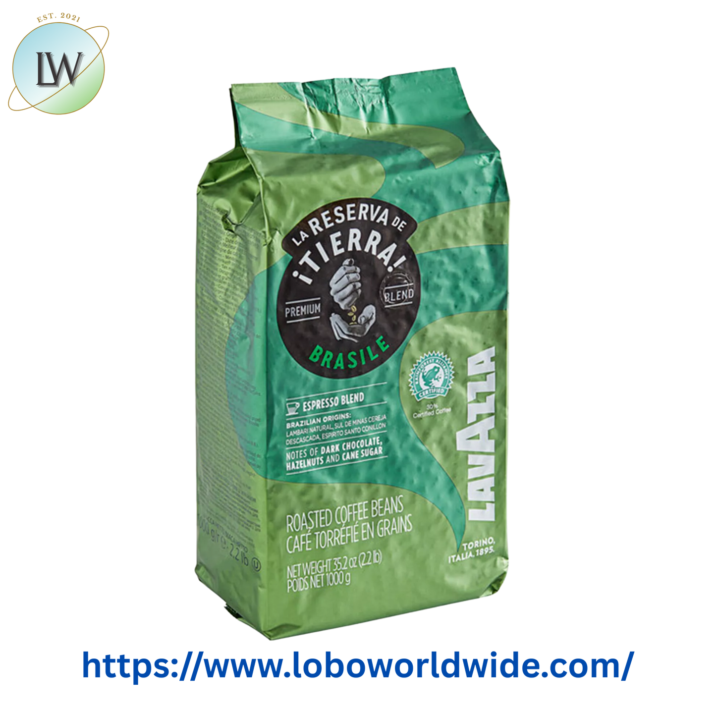 Lavazza Tierra! Brasile Intense Whole Bean Espresso 2.2 lb.