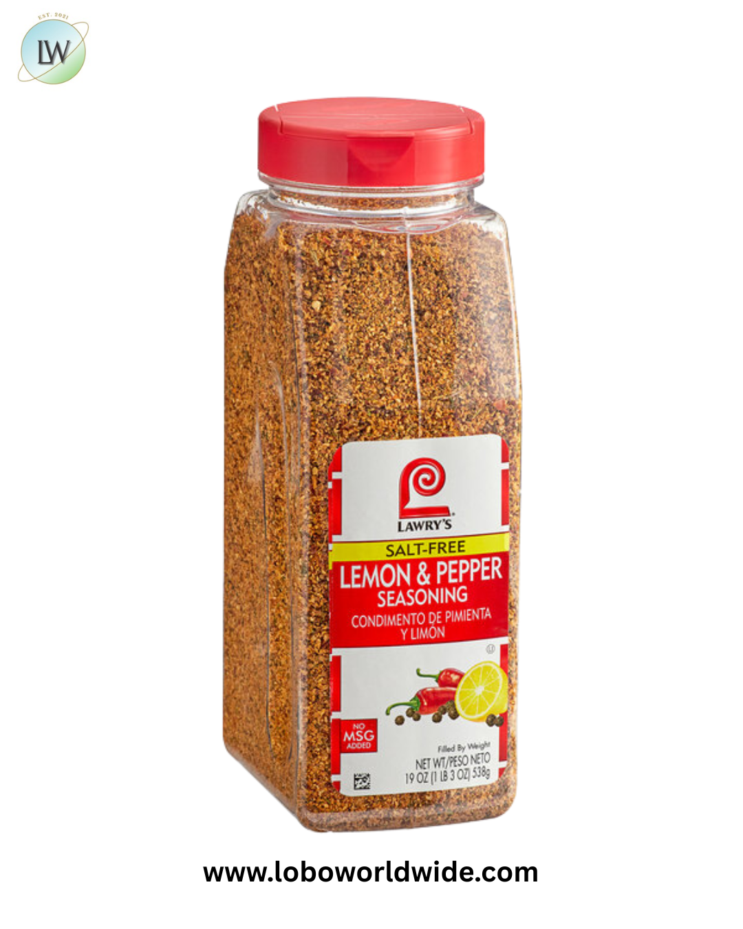 Lawry's 19 oz. Salt-Free Lemon and Pepper Seasoning