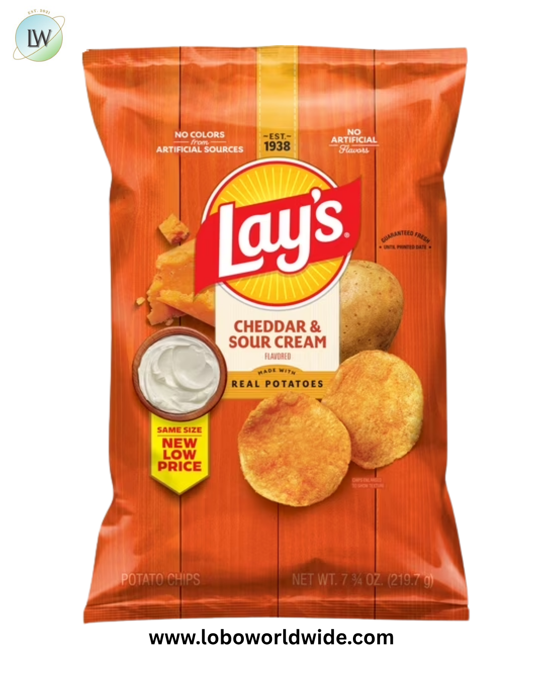 Lay's Potato Chips, Cheddar & Sour Cream, 7.75 oz Bag