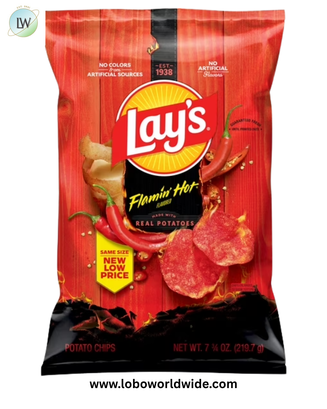 Lay's Potato Chips Flamin' Hot Flavored, 7.75 oz. Bag