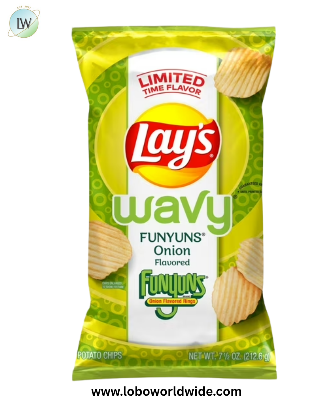 Lay's Wavy Funyuns Onion Flavored Potato Chips, 7.5 oz