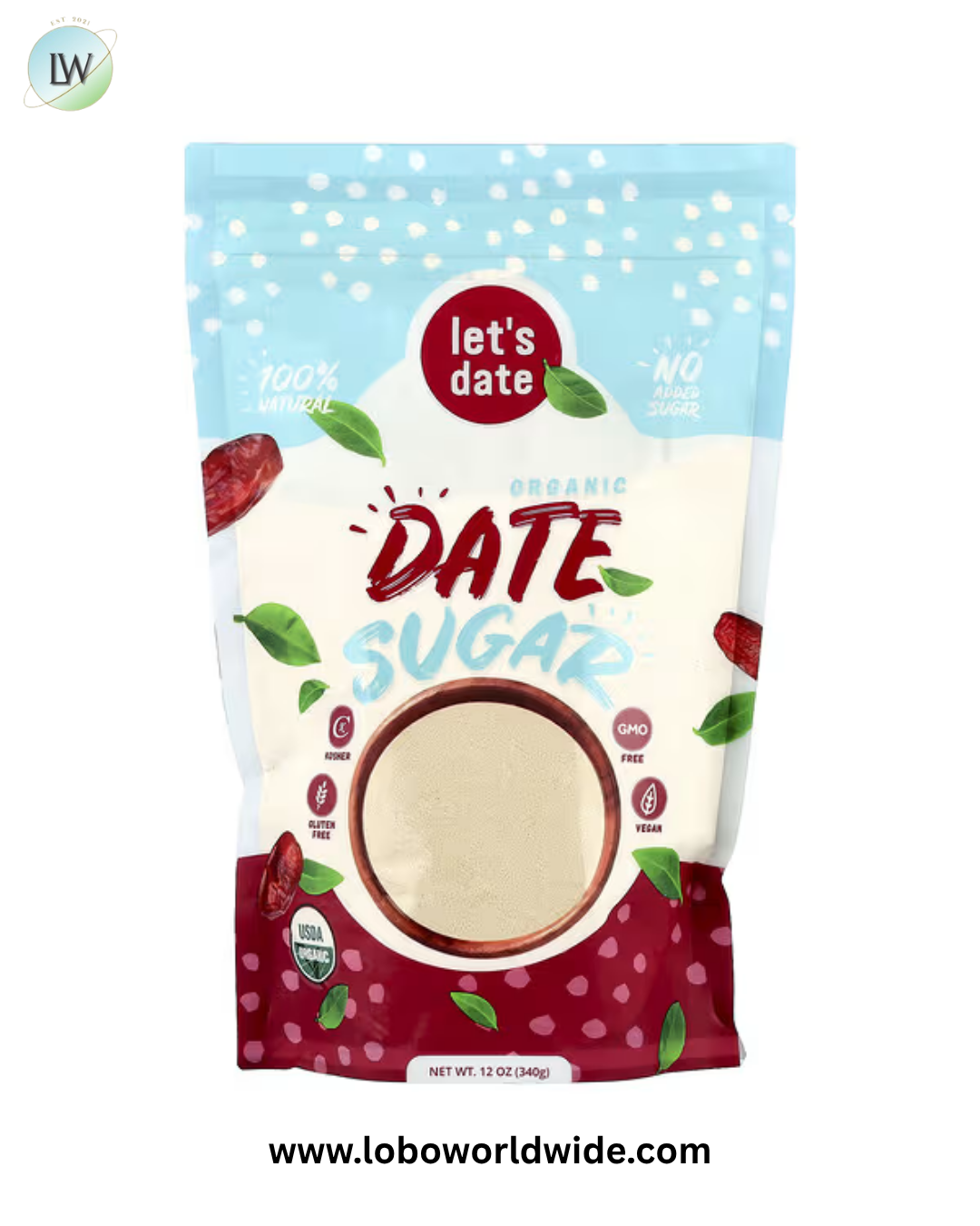 Let's Date, Organic Date Sugar, 12 oz (340 g)