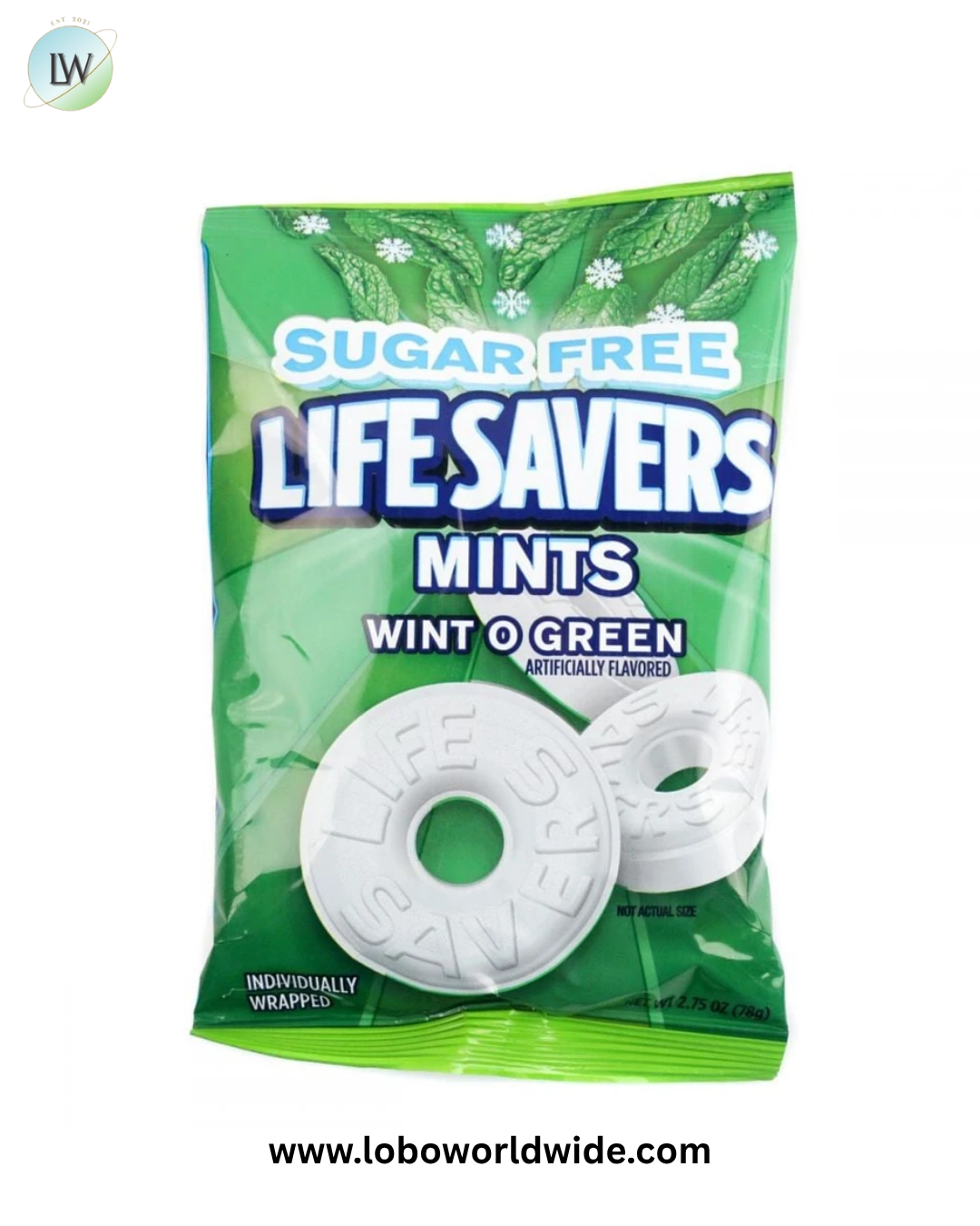 Lifesavers Wintergreen Sugar Free Candy 2.75 oz 12 Pack