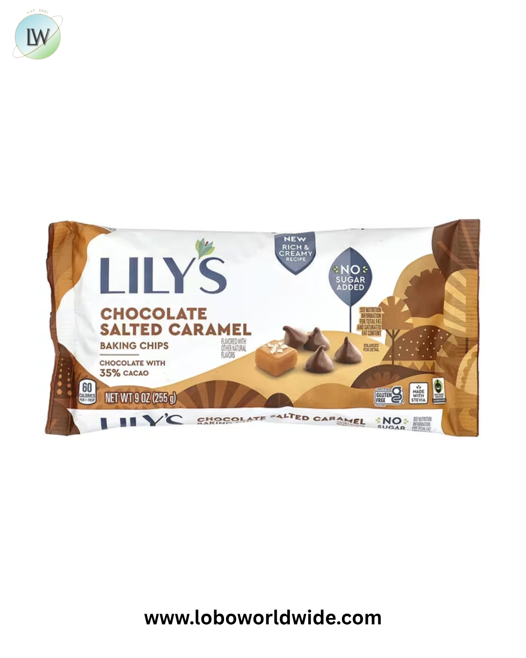 Lily's Sweets, Baking Chips, Chocolate Salted Caramel, 9 oz (255 g)