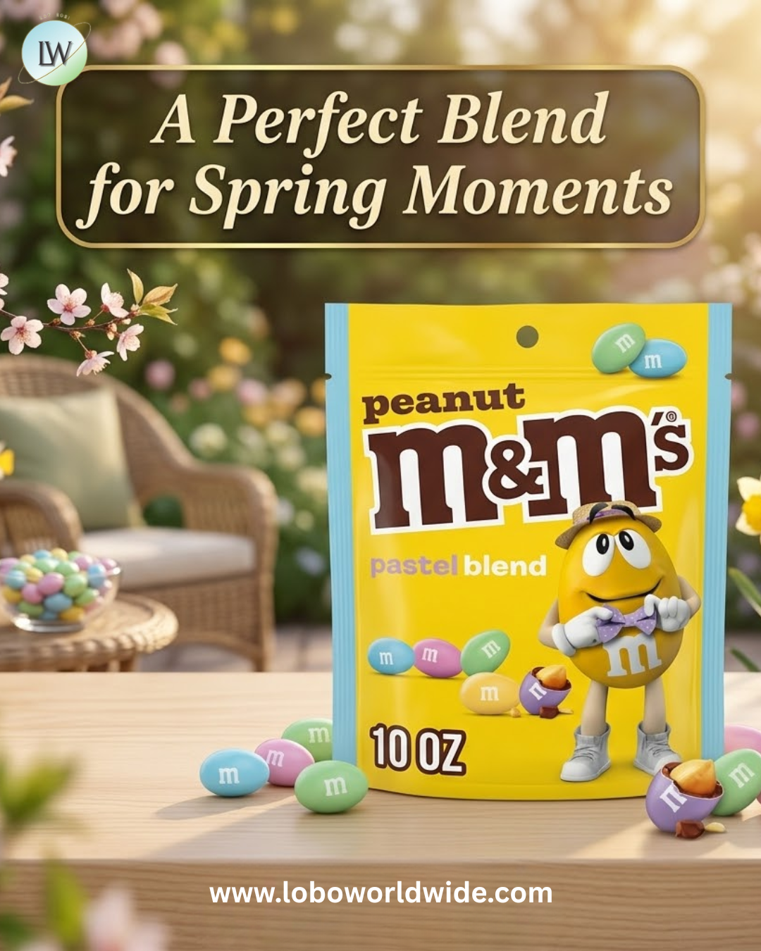 M&M'S Peanut Chocolate Candy, Peanut M&M'S for Easter Basket Stuffers, Easter Candy, Eggs, Pastel Colors, 10 Ounces per Bag