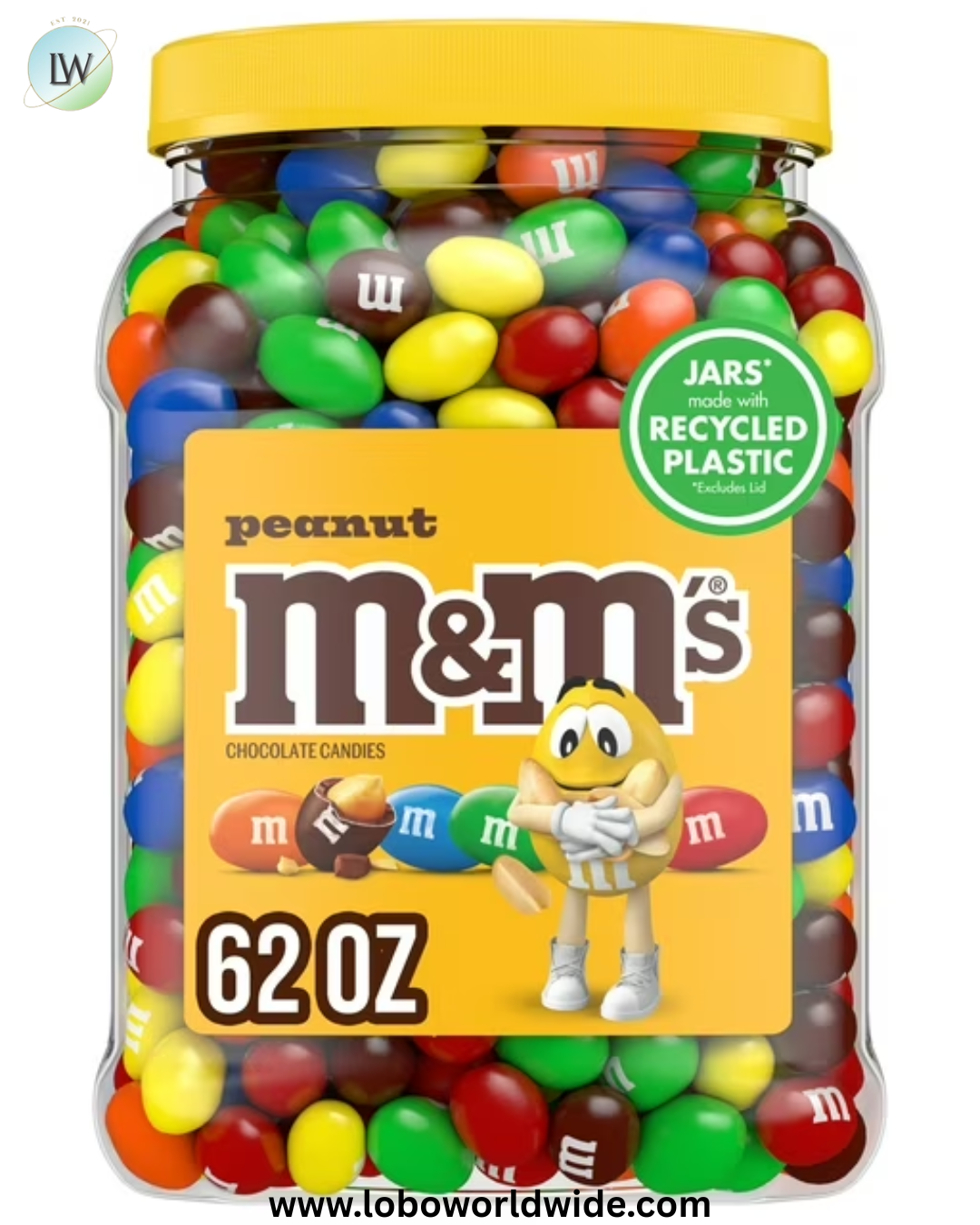M&M'S Peanut Milk Chocolate Candy, 62 oz.