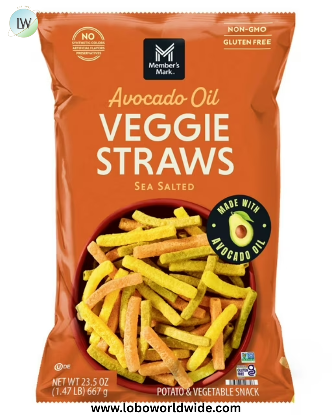 Member's Mark Avocado Oil Veggie Straw Sea Salt, 23.5 oz.