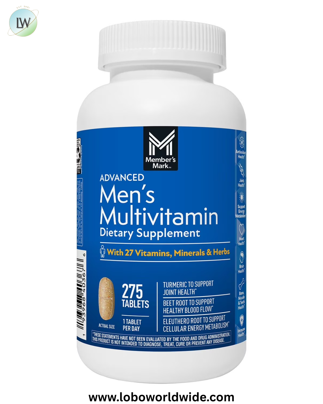 Member's Mark Advanced Men's Multivitamin Tablets, 275 ct.