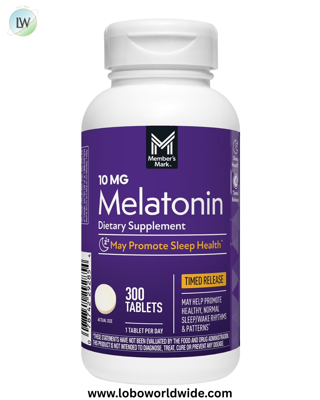 Member's Mark Timed-Release Melatonin Tablets, 10 mg, 300 ct.