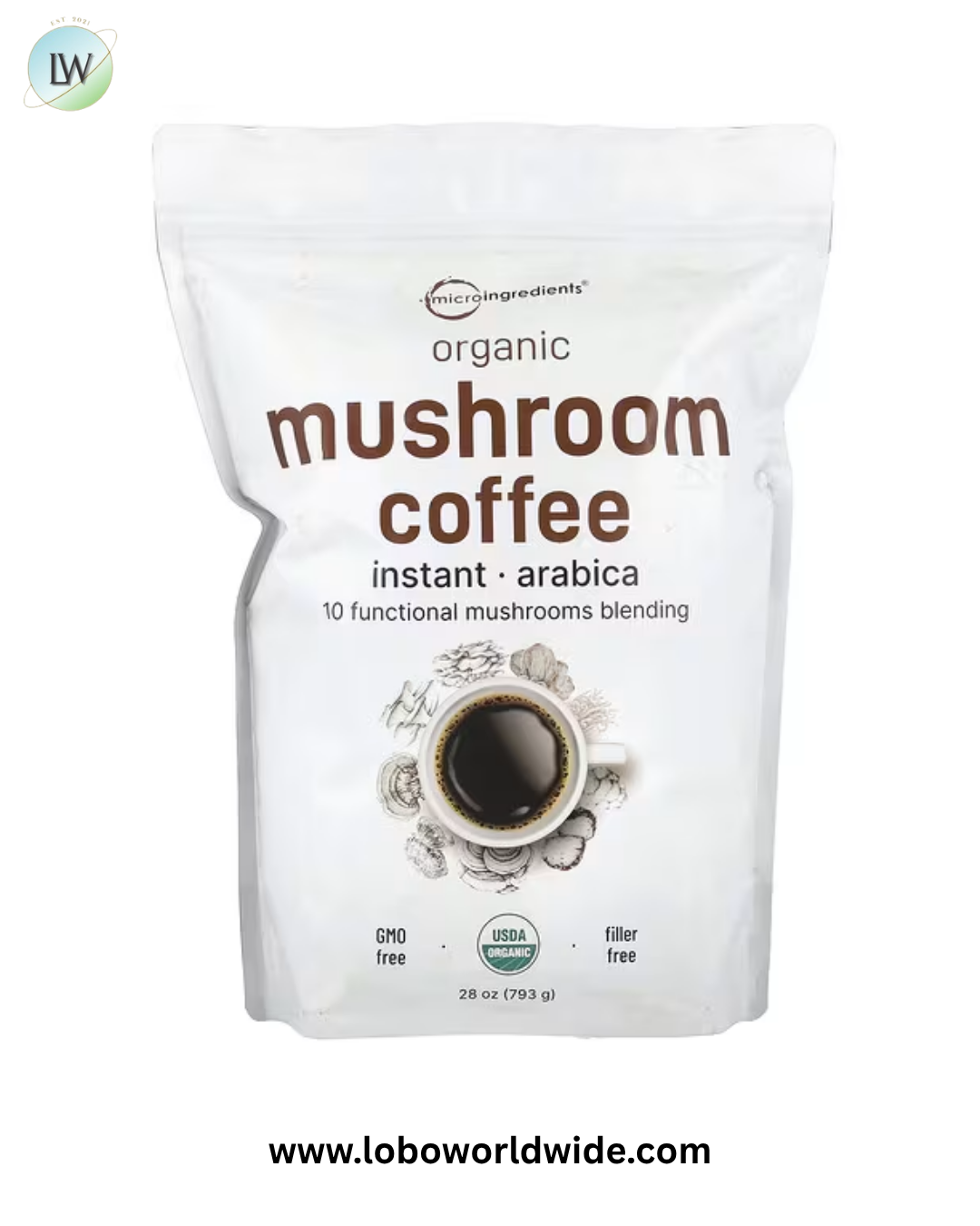 Micro Ingredients, Organic Instant Mushroom Coffee, 28 oz (793 g)