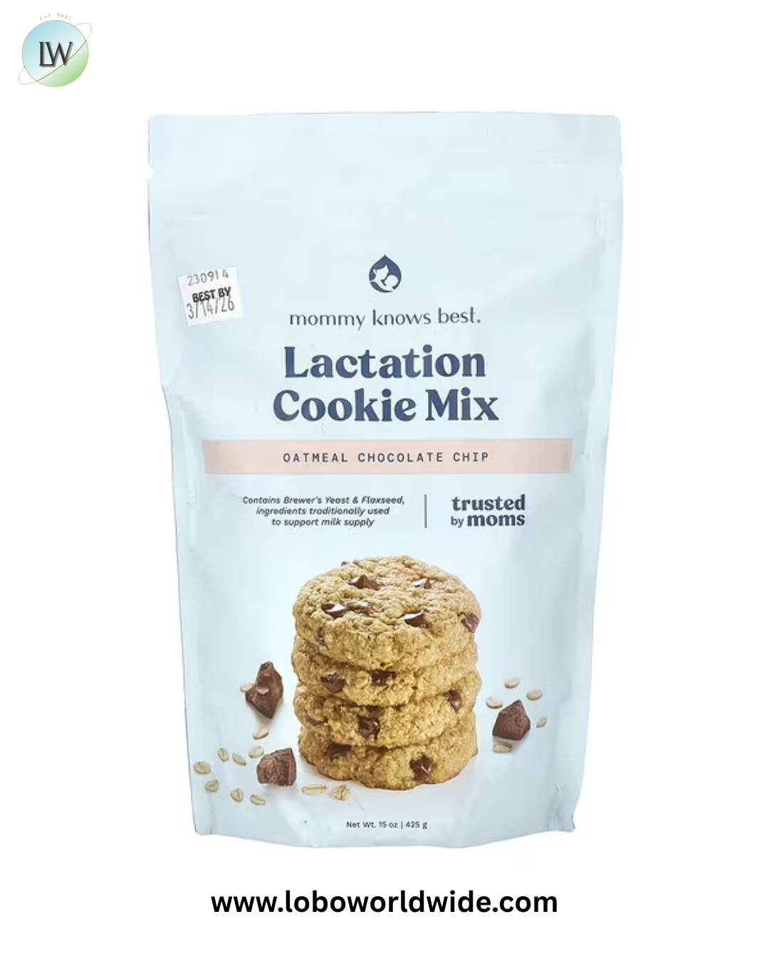 Mommy Knows Best, Lactation Cookie Mix, Oatmeal Chocolate Chip, 15 oz ( 425 g)