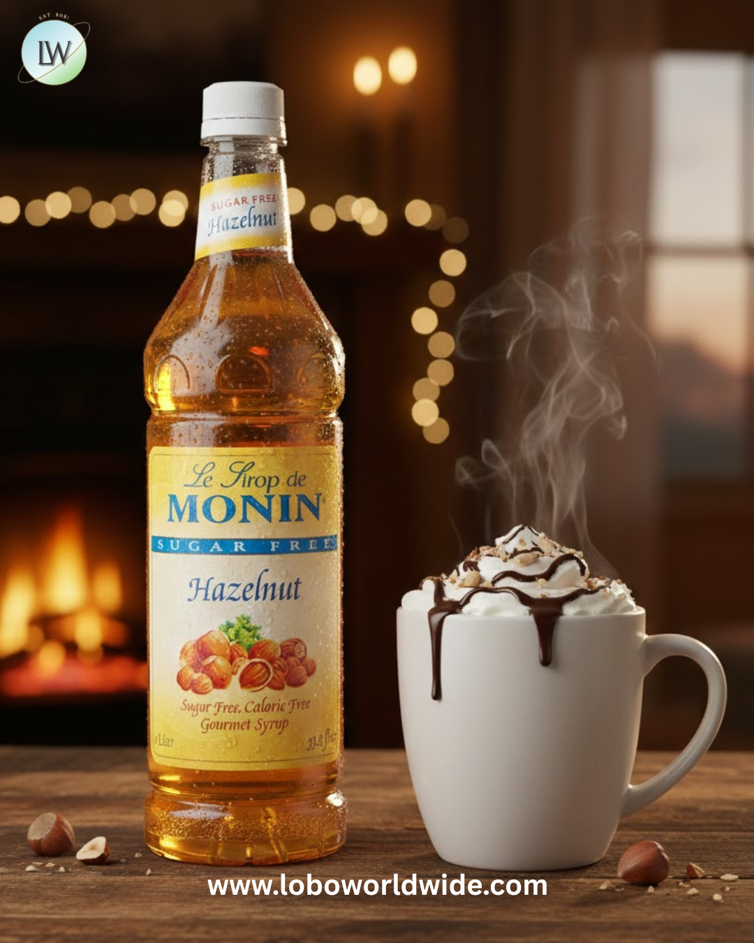 Monin Sugar Free Hazelnut Flavoring Syrup 1 Liter