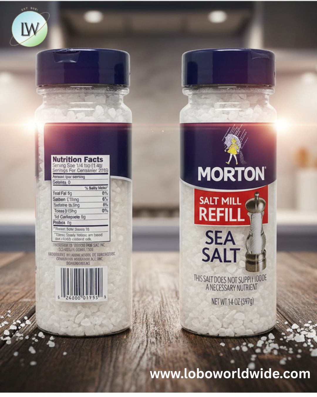 Morton Extra Coarse Sea Salt Grinder Refill 9 oz.
