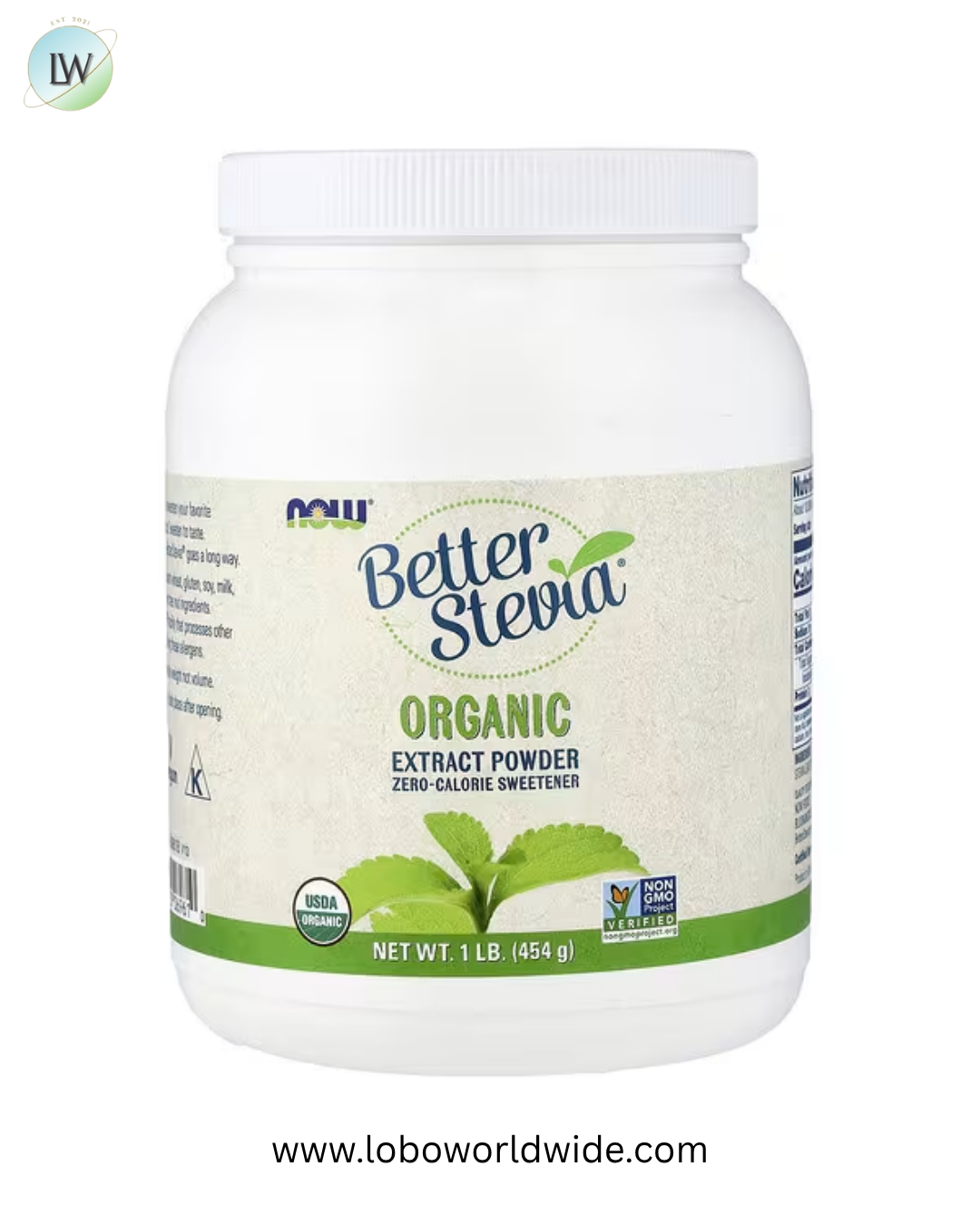 NOW Foods, Better Stevia®, Zero-Calorie Sweetener, Organic Extract Powder, 1 lb (454 g)