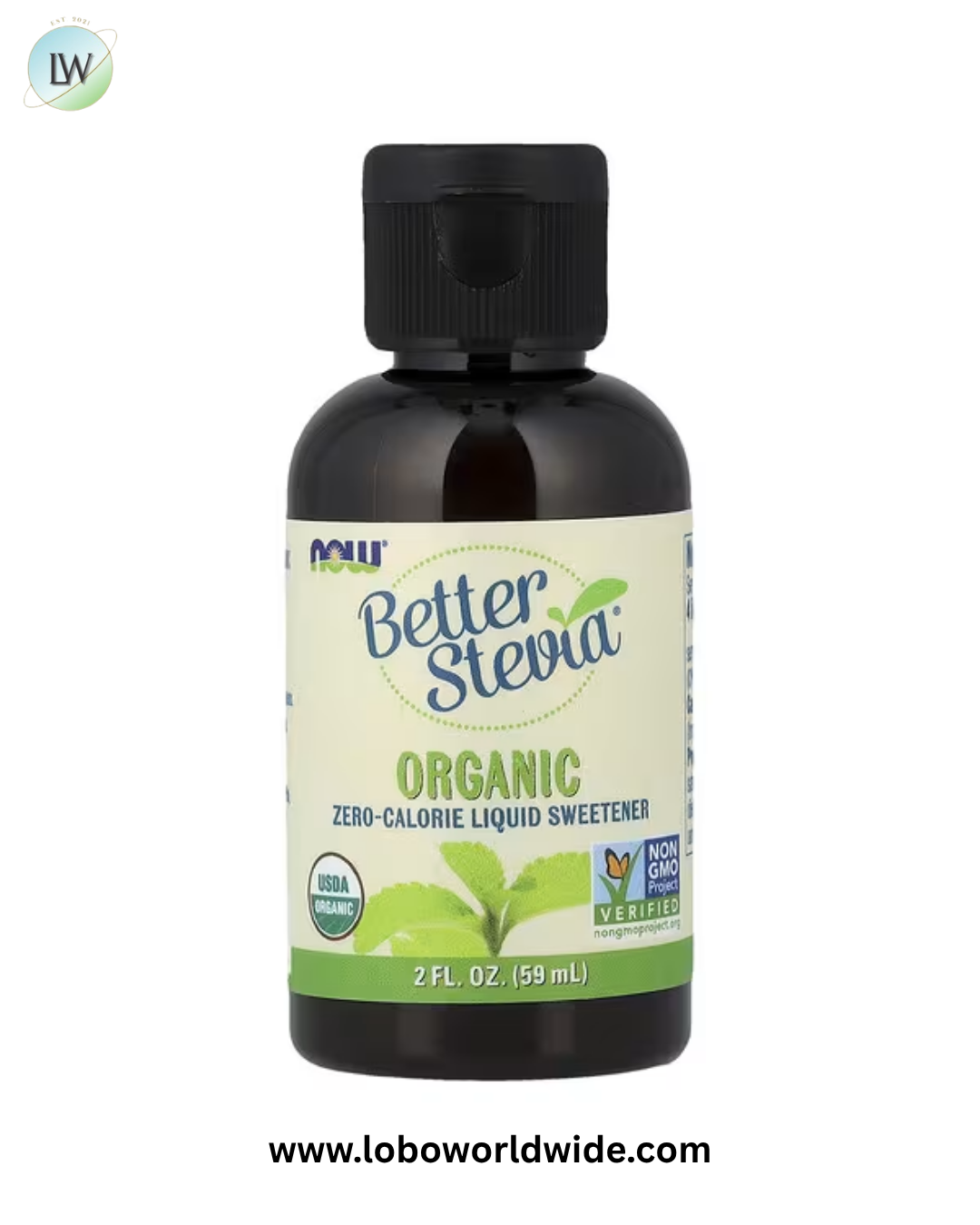 NOW Foods, Organic Better Stevia®, Zero-Calorie Liquid Sweetener, 2 fl oz (59 ml)