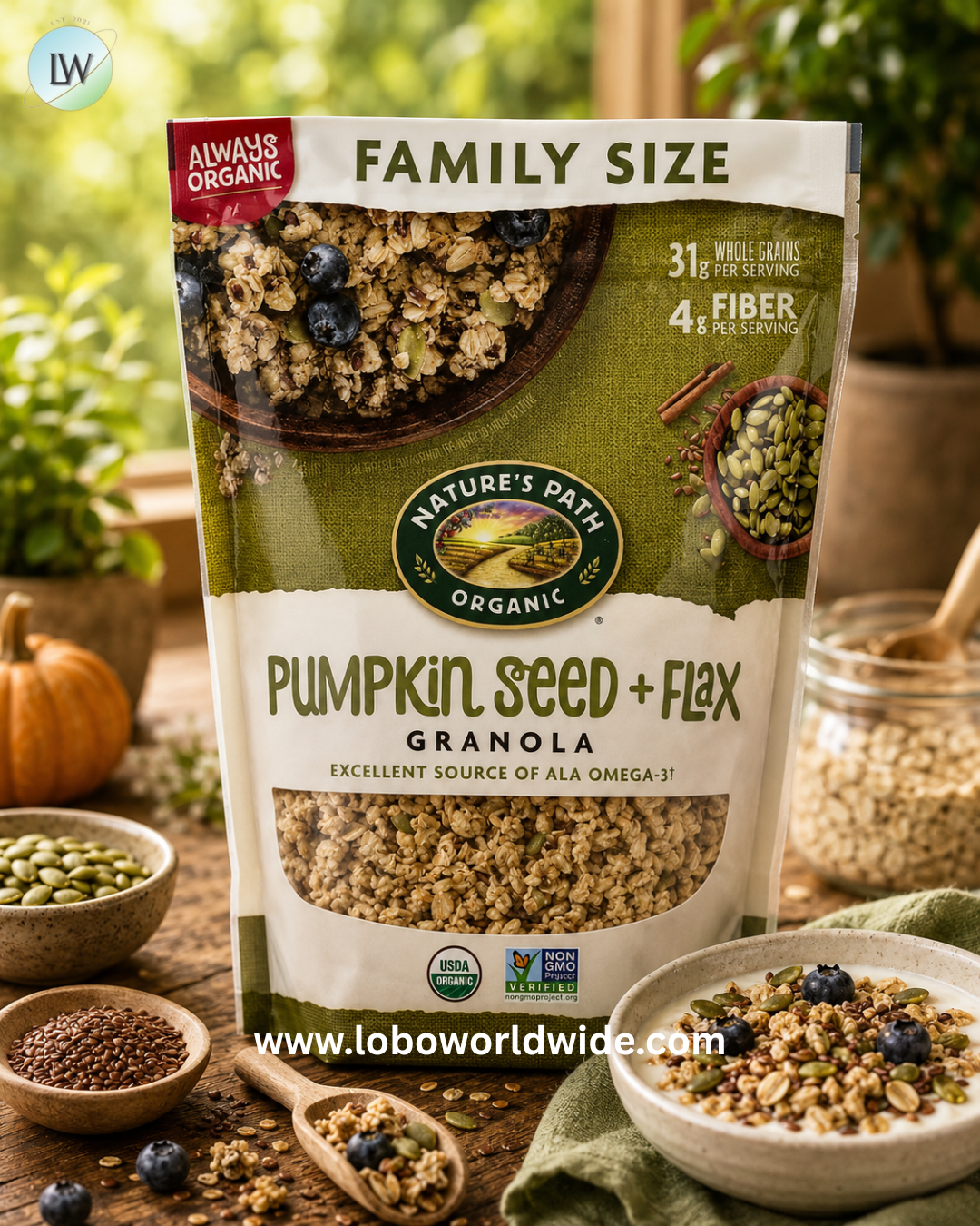 Nature's Path, Organic Pumpkin Seed + Flax Granola