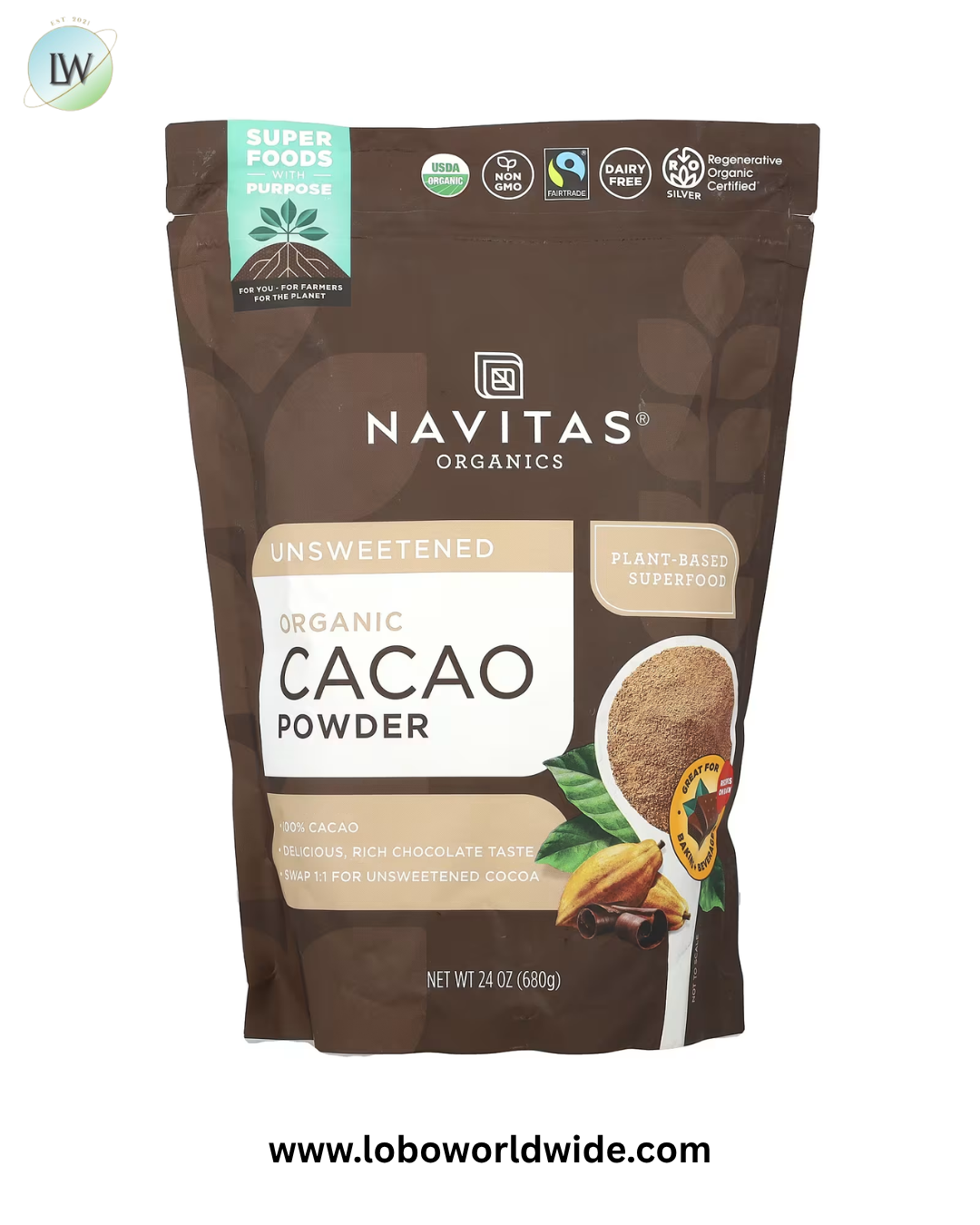 Navitas Organics, Organic Cacao Powder, Unsweetened