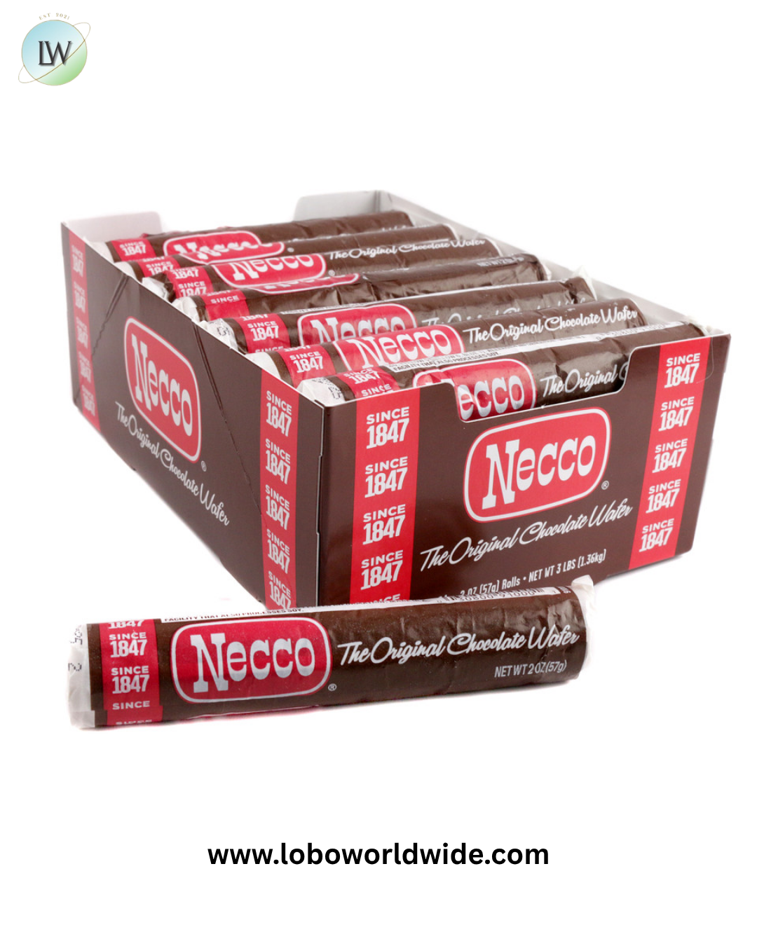 Necco Wafers Chocolate 24 Pack