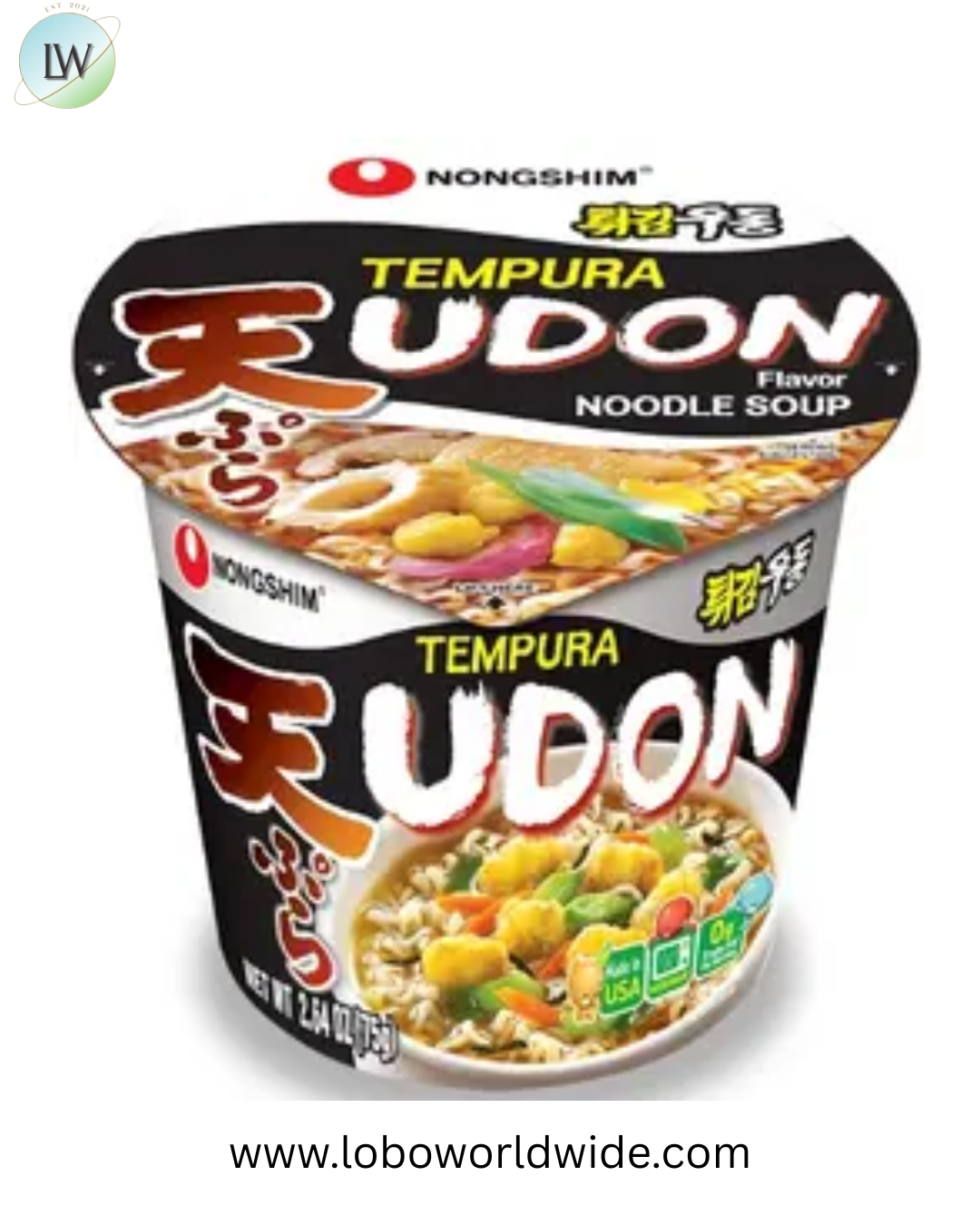 Nongshim Tempura Udon Noodle Soup Cup, 2.64 Ounce -- 6 per case