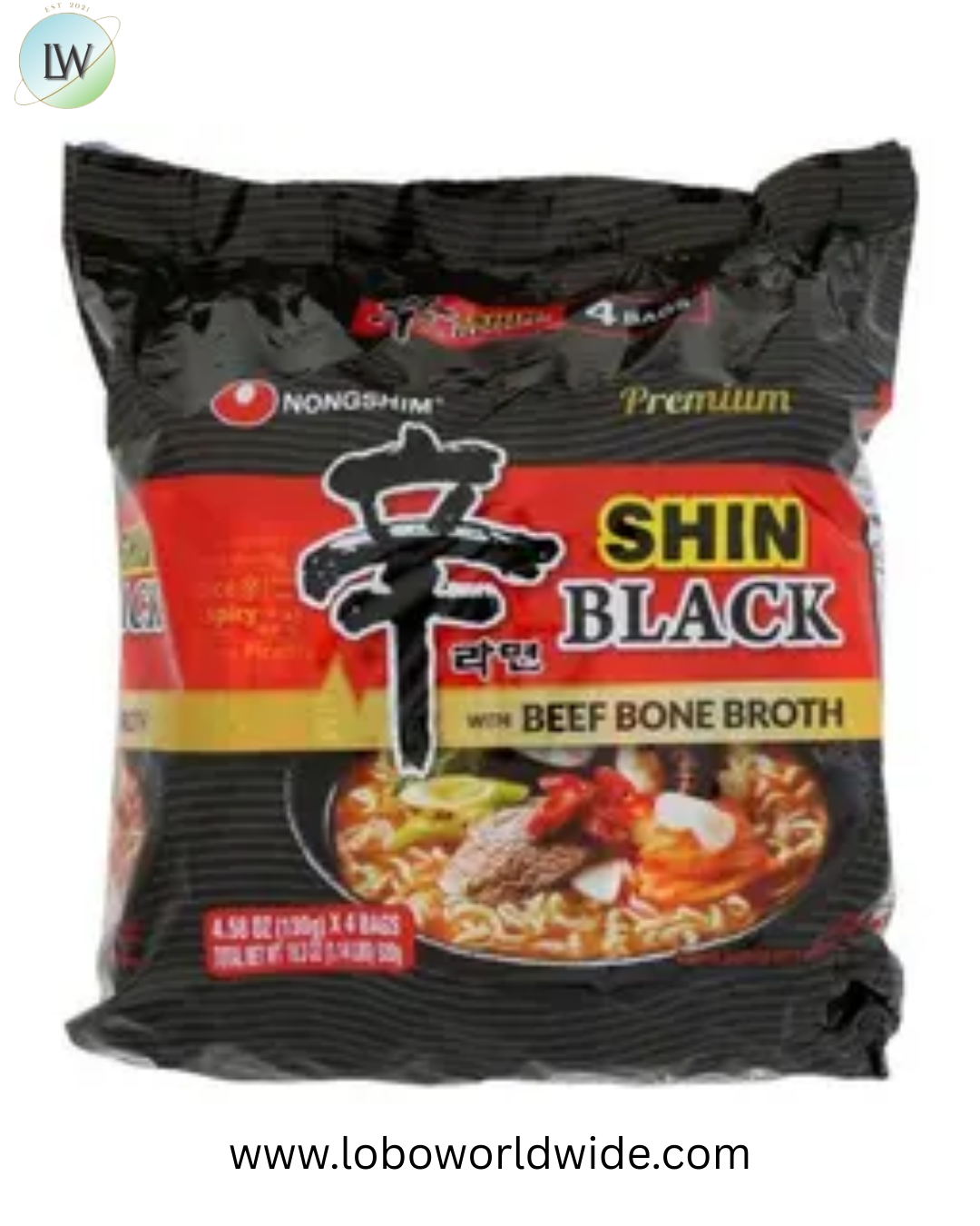 Nongshim Shin Black with Beef Bone Broth Noodle Soup