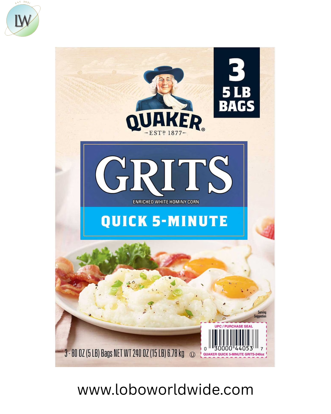 Quaker Quick 5-Minute Grits 5 lb., 3 pk.