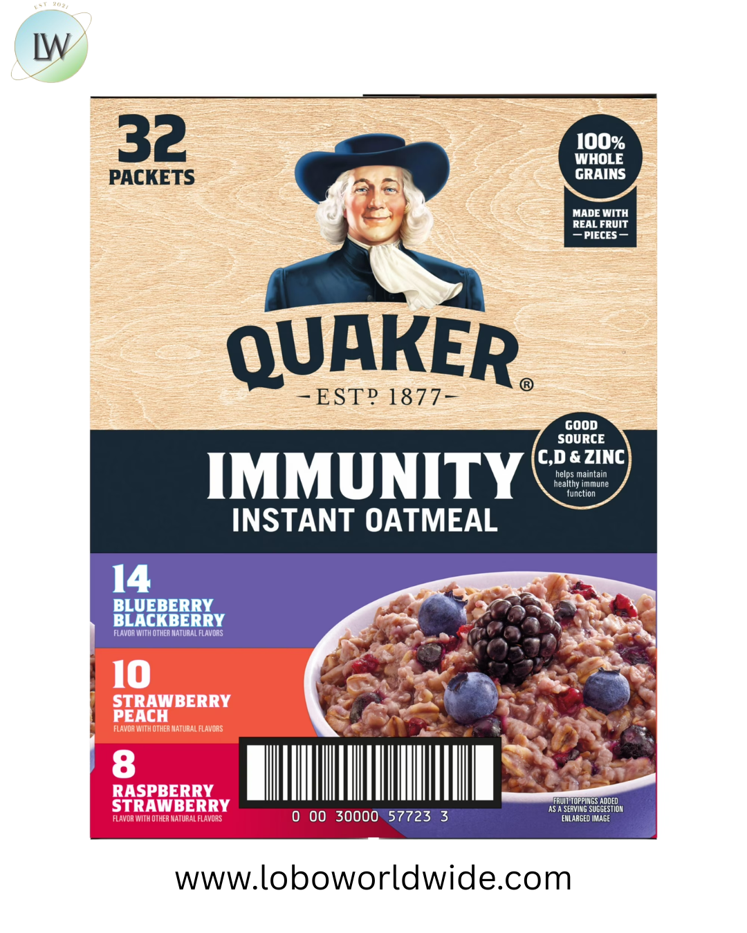 Quaker Instant Oatmeal Immunity Variety Pack, 32 Packets