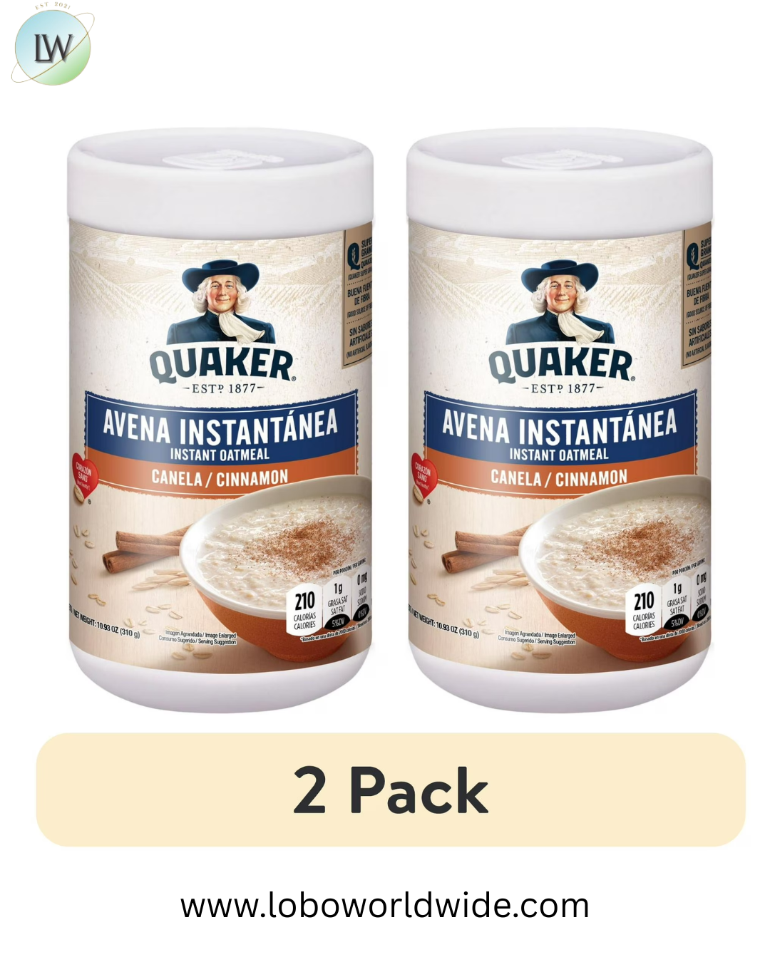 (2 pack) Quaker Cinnamon Instant Oats