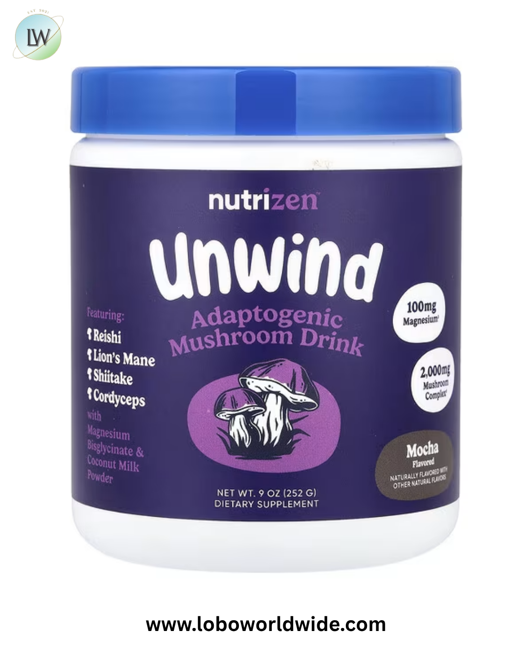 Nutricost, Nutrizen™, Unwind, Adaptogenic Mushroom Drink