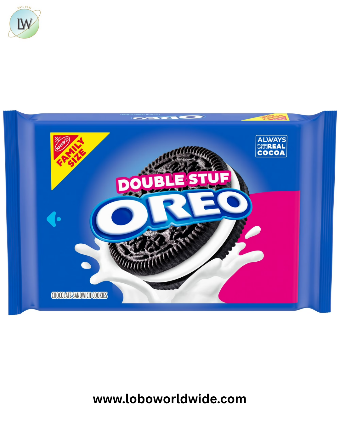 OREO Double Stuf Chocolate Sandwich Cookies, Family Size, 18.71 oz