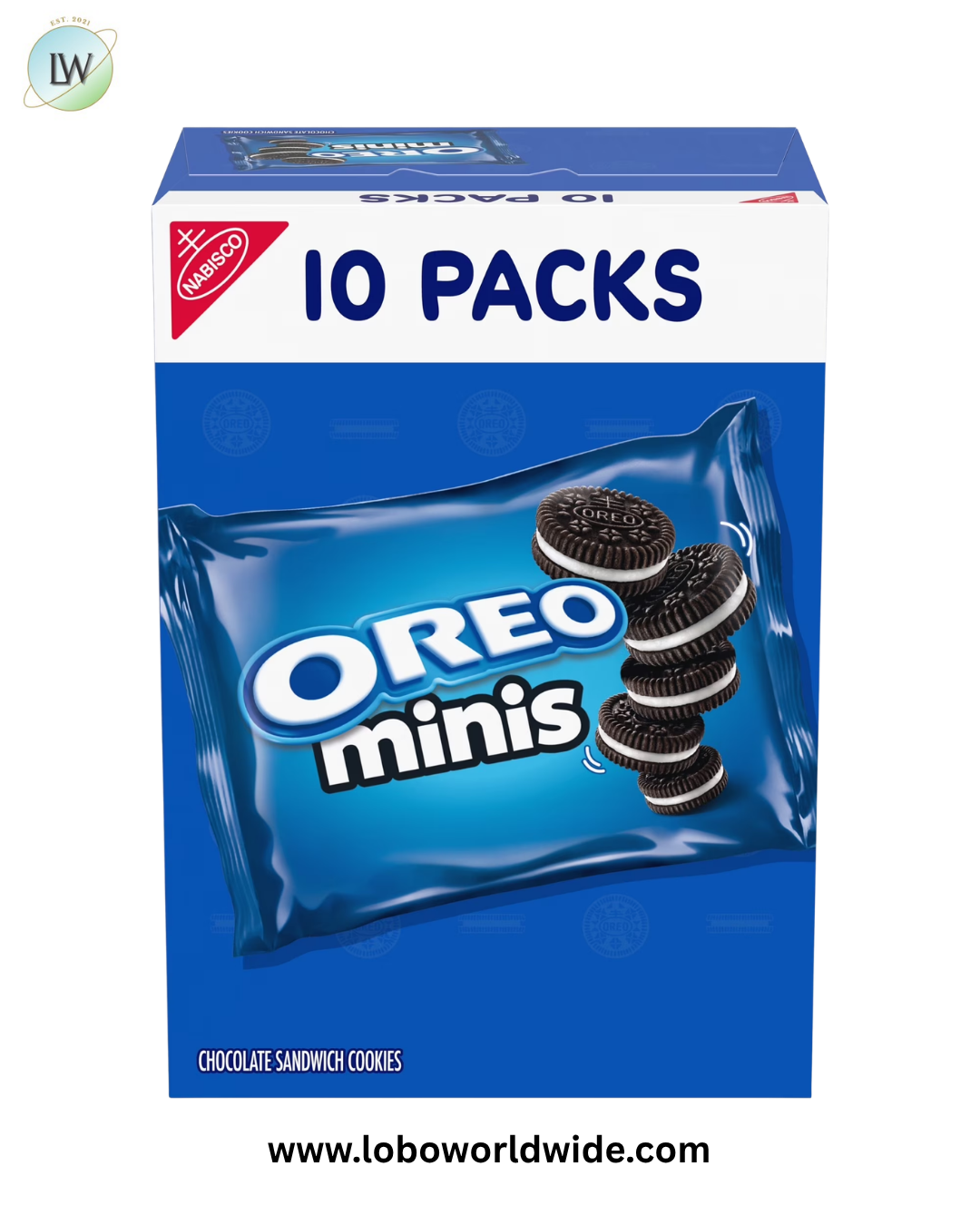 OREO Mini Crunchy Chocolate Sandwich Cookies, Baked, 10- 1 oz Packs,Shelf Stable Cardboard Box