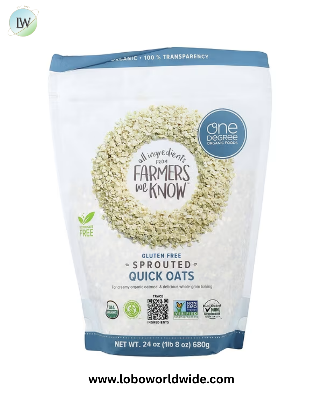 One Degree Organic Foods, Sprouted Quick Oats, 24 oz (680 g)
