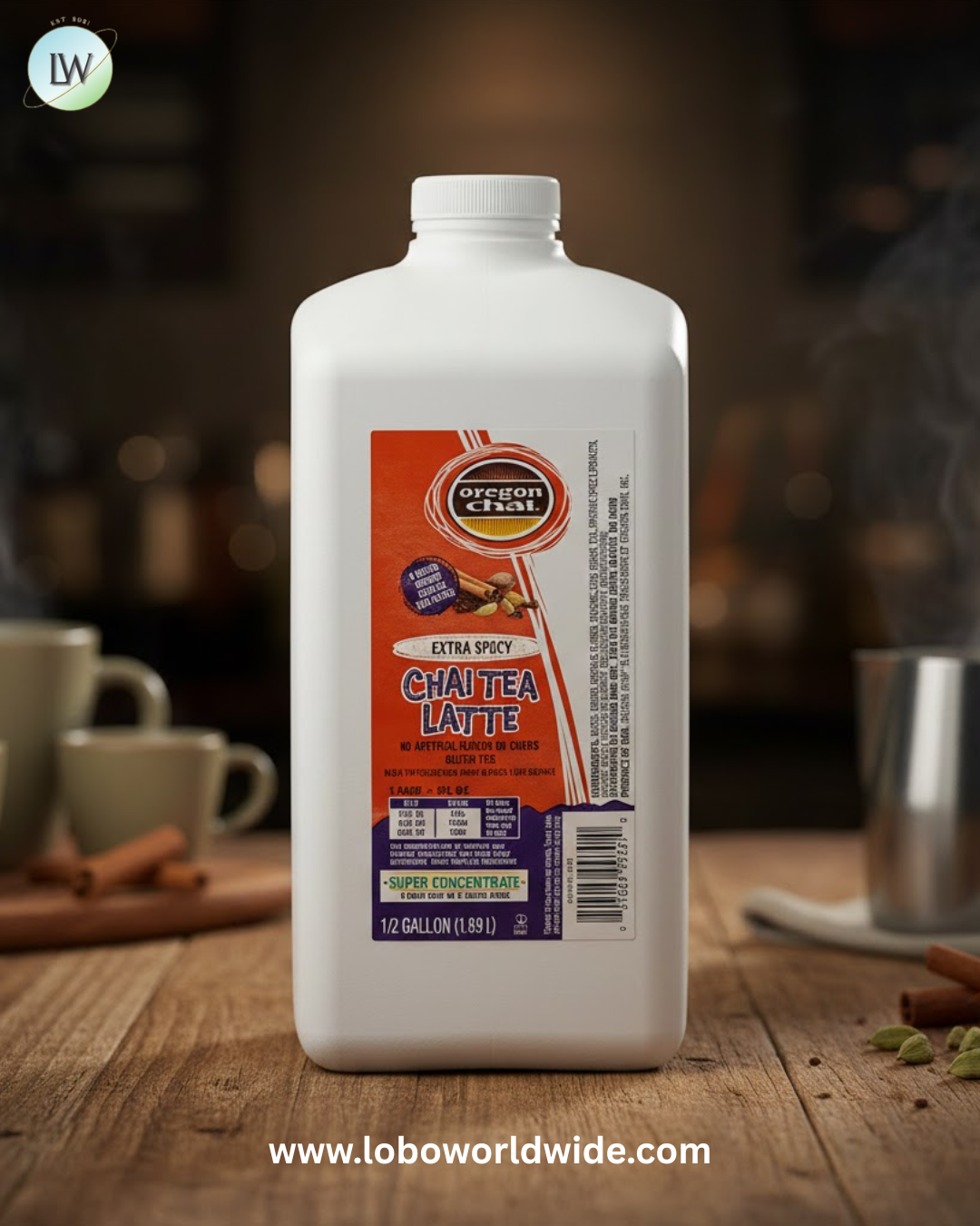 Oregon Chai Extra Spicy Chai 5:1 Super Concentrate 1/2 Gallon