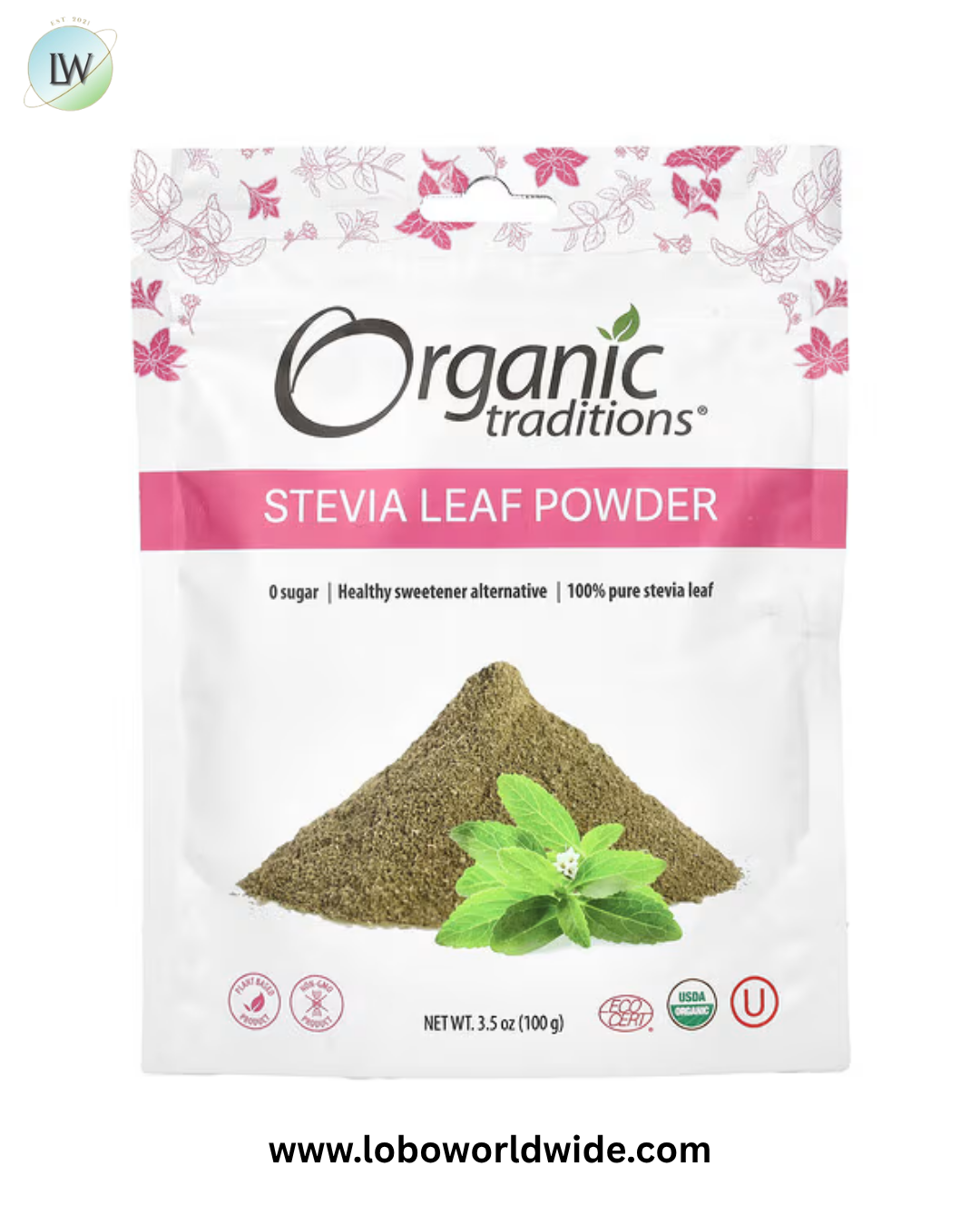 Organic Traditions, Stevia Leaf Powder, 3.5 oz (100 g)