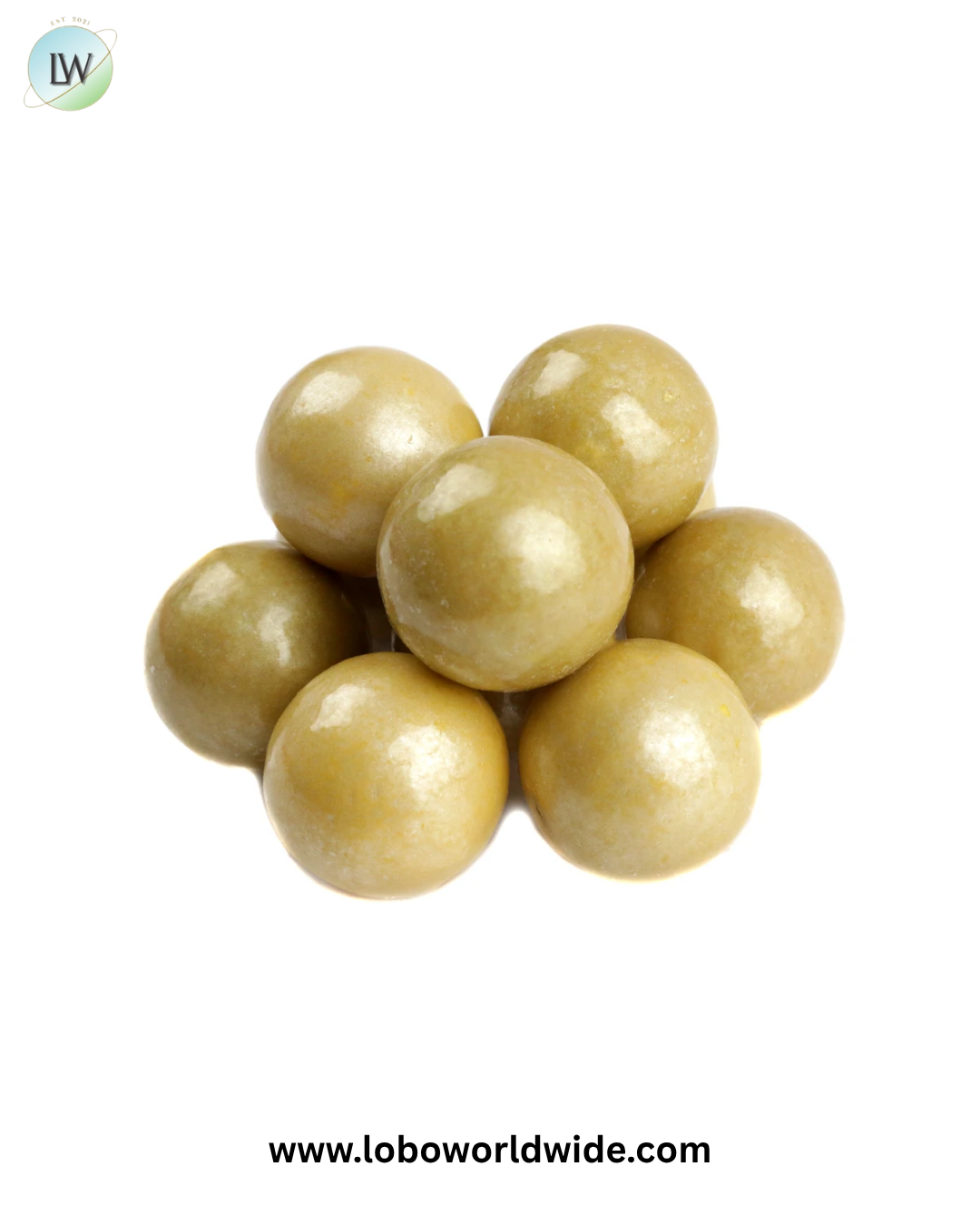 Pearl Gold Gumballs 1 Inch