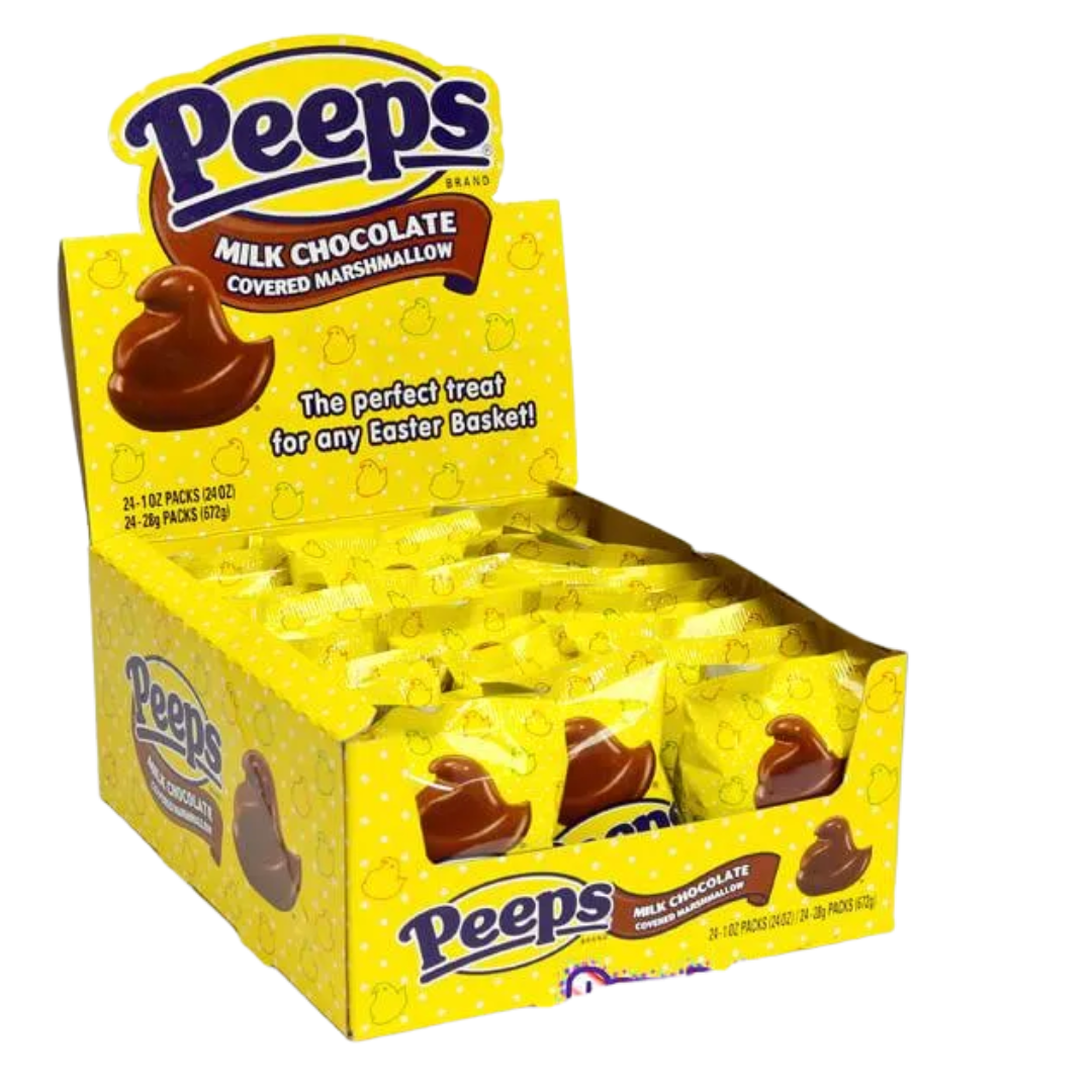 Peeps Milk Chocolate Covered Marshmallow Chicks: 24-Piece Box