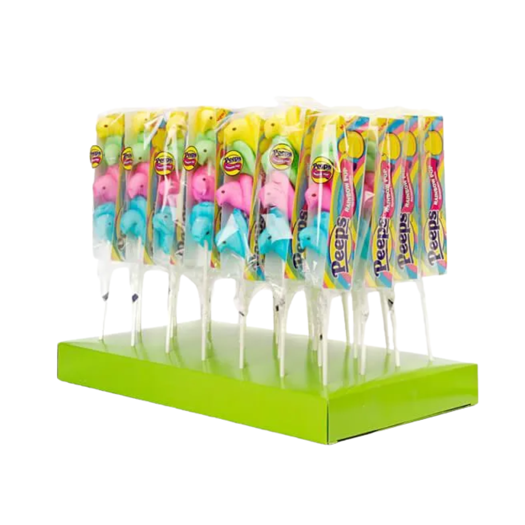 Peeps Rainbow Marshmallow Chicks Pops: 28-Piece Box