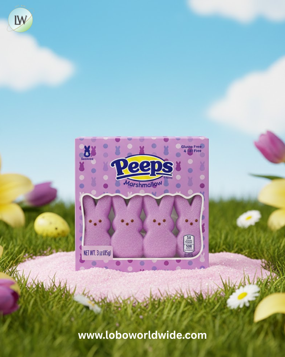Peeps Marshmallow Candy Bunnies - Lavender: 8-Piece Pack