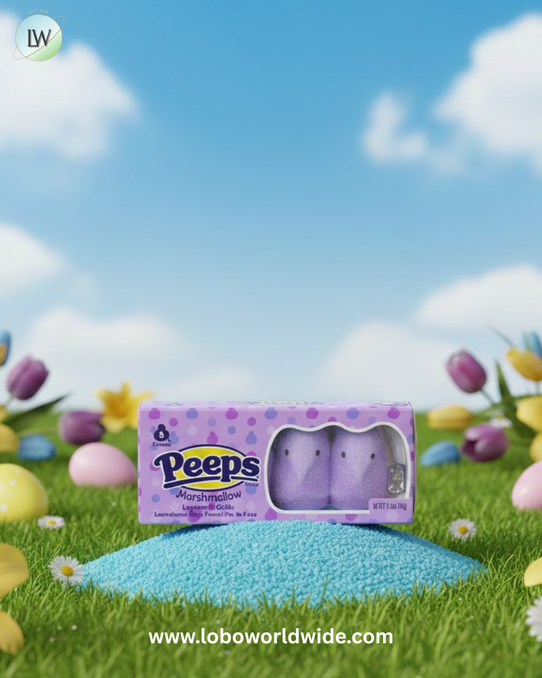 Peeps Marshmallow Chicks Candy - Lavender: 24-Piece Case