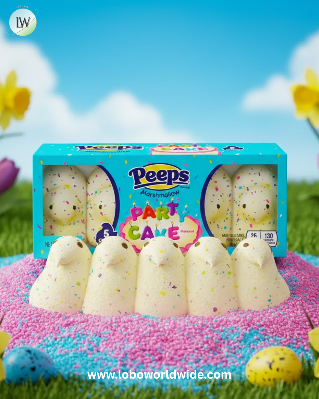 Peeps Marshmallow Chicks Candy - Party Cake: 5-Piece Pack