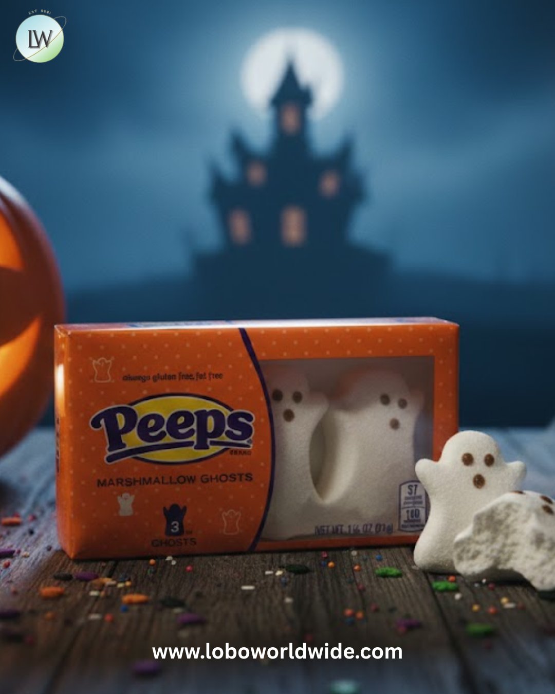 Peeps Marshmallow Ghosts 3 Count Tray — 6 / Box