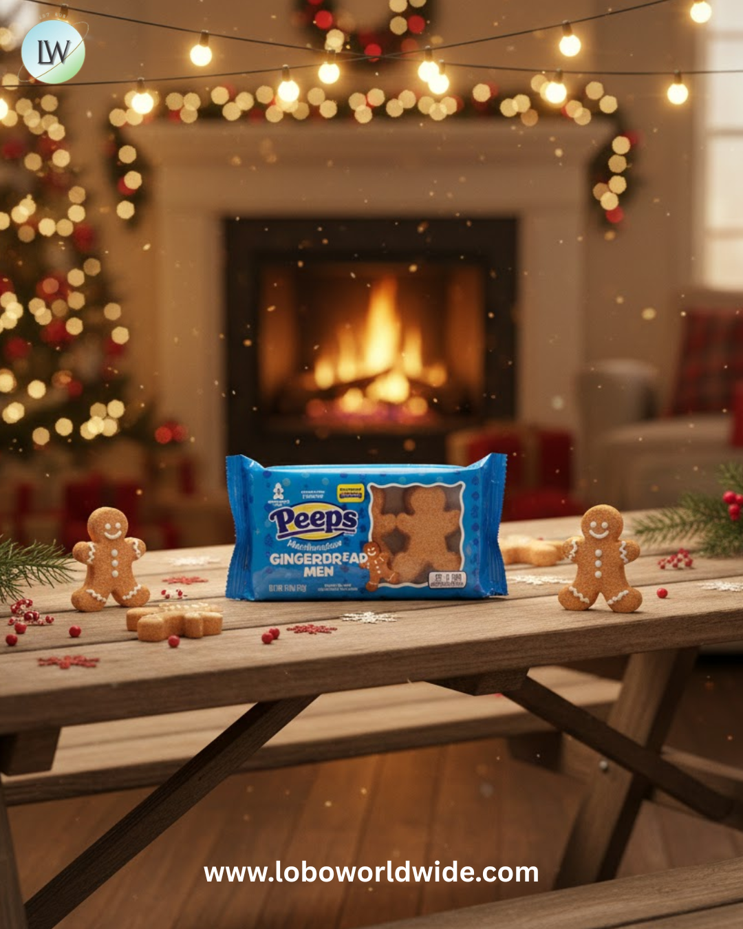 Peeps Marshmallow Gingerbread Men Candy 3-Packs: 24-Piece Case