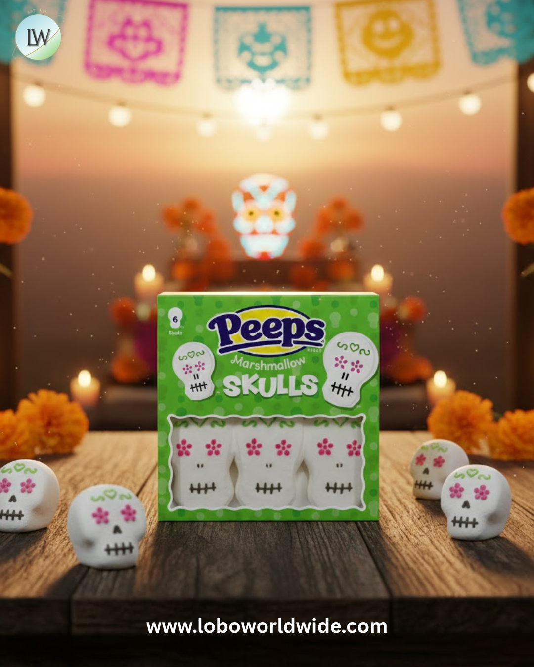 Peeps Marshmallow Halloween Candy Packs - Monsters: 12-Piece Case