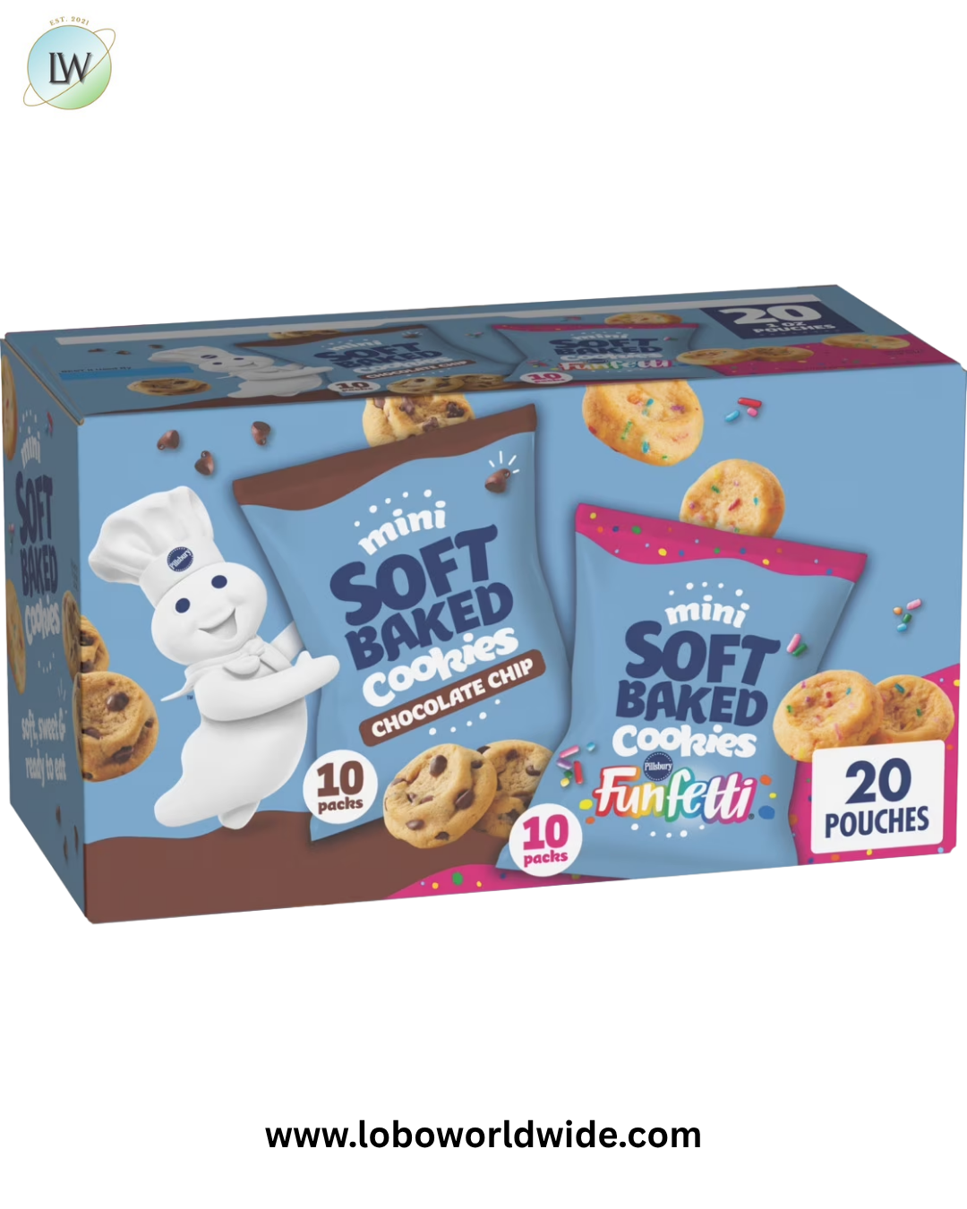 Pillsbury Chocolate Chip and Funfetti Mini Soft Baked Cookies 20 Count