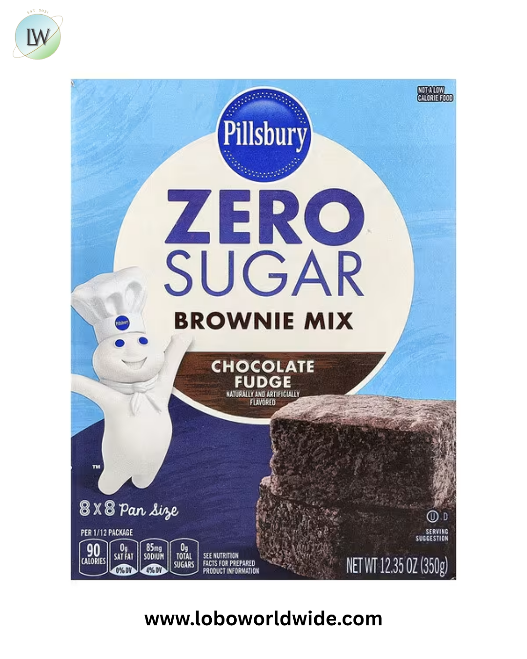 Pillsbury, Zero Sugar, Brownie Mix, Chocolate Fudge, 12.35 oz (350 g)