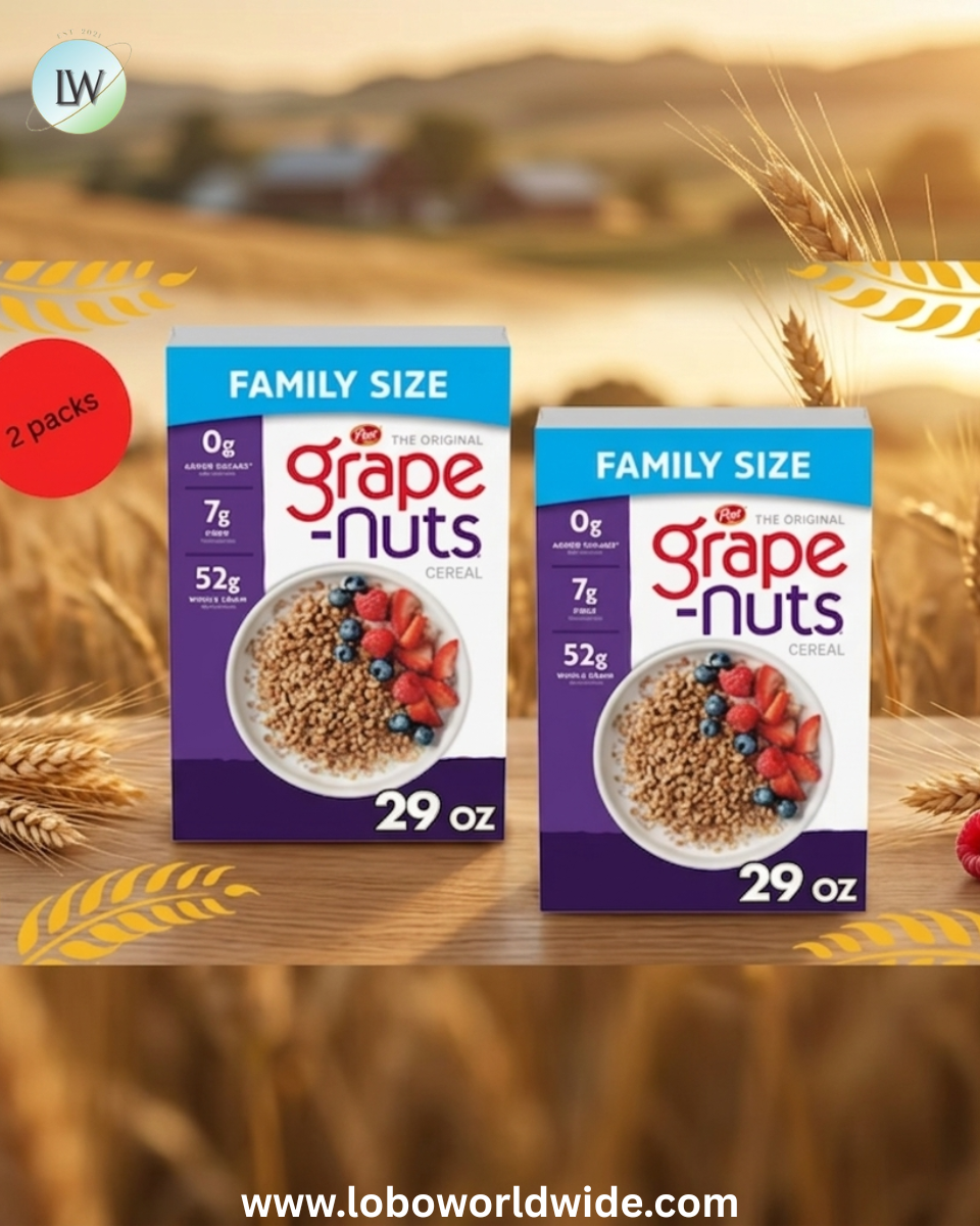 Post Grape Nuts Original Breakfast Cereal, Crunchy Breakfast Cereal 29 oz Box