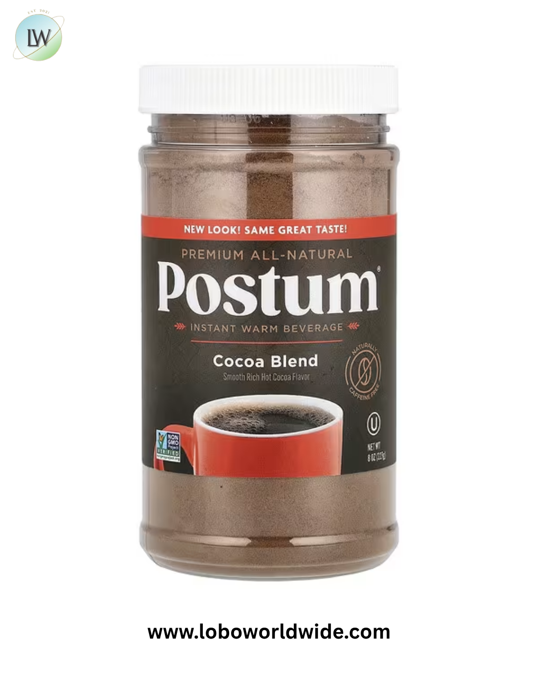 Postum, Instant Warm Beverage, Cocoa Blend, Caffeine Free, 8 oz (227 g)